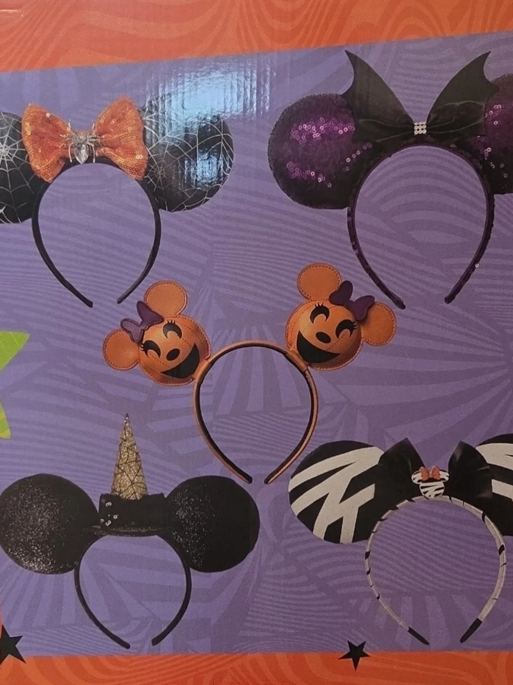 Disney Halloween Minnie Ear Headband Set - Black, Orange, Purple
